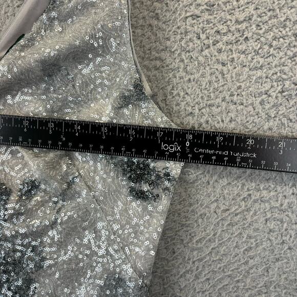 Ralph Lauren Sequin Dress 6 Glam MOB Cocktail Formal Floral Sheath Sleeveless - Picture 8 of 12